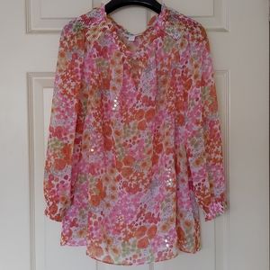 NWOT Charter Club Women floral blouse with sparkling.